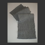 22 shaft point twill threading scarf with grey warp grey/blue heather weft with warp and weft floats in diamonds
